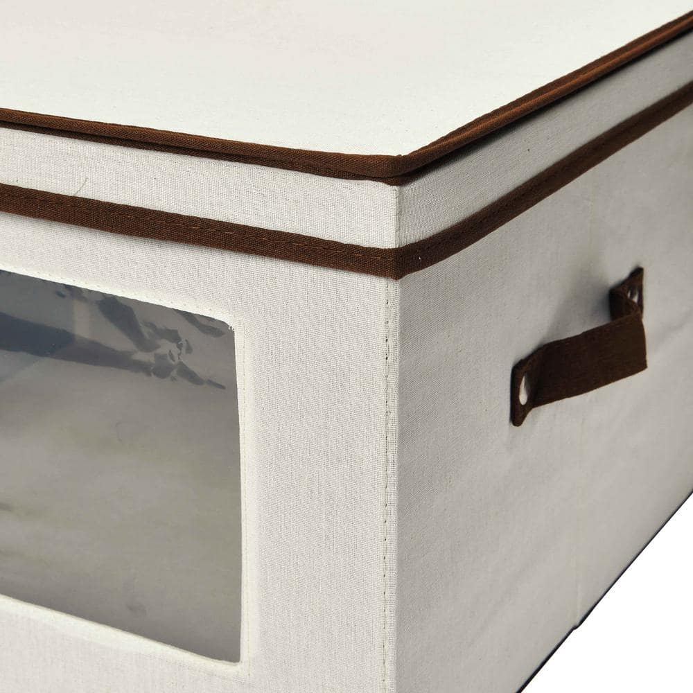 Natural Canvas Serveware Storage Box with Quilted Pouches
