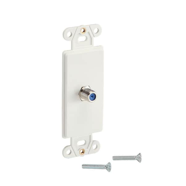 1-Gang Coaxial Plastic Wall Plate Insert, White