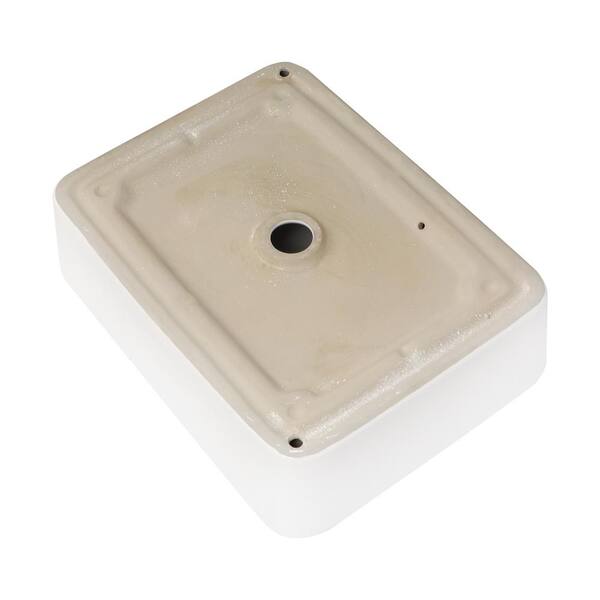 stufurhome - 19 in. x 15 in. Bathroom in White Porcelain Rectangular Ceramic Vessel Sink Above Counter Sink Art Basin