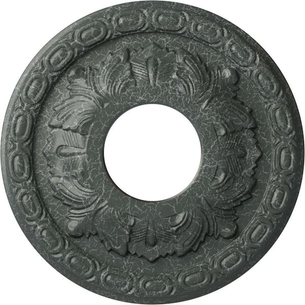 Ekena Millwork 1-1/8" x 11-3/8" x 11-3/8" Polyurethane Leaf Ceiling Medallion, Athenian Green Crackle