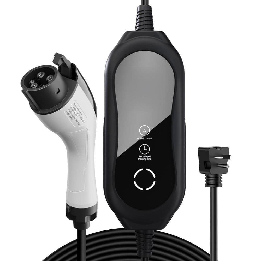 25ft 240-Volt Portable EV Charger Level 1-2 SAE J1772 Plug with NEMA 6-20 5-15 Adapter Adjustable Current LCD price history on PriceWatchPro