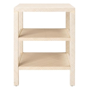 Apis 17.2 in. Beige Rectangle Wood End Table