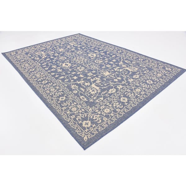 Outdoor Allover Navy Blue 7' 0 x 10' 0 Area Rug