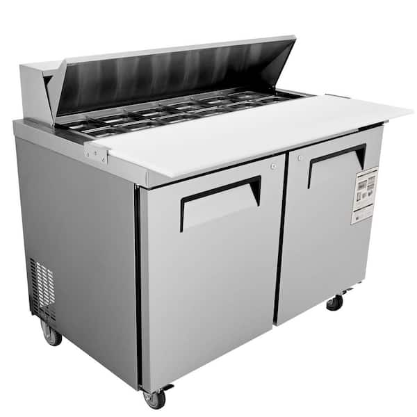 Commercial Refrigerator, 48 in. Sandwich and Salad Prep Table, 12.85 cu. Ft. Stainless Steel Food Prep Station