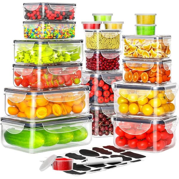 40 PCS Airtight Food Storage Containers w/ Lids 20 Containers 20 Lids 100% Leakproof Stackable Microwave Safe