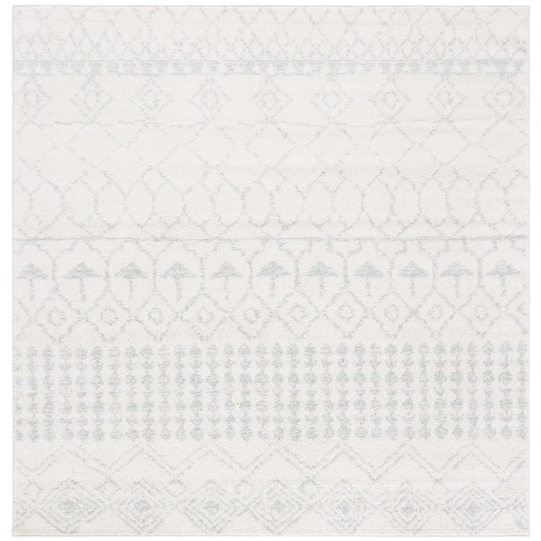 SAFAVIEH Tulum Ivory/Light Gray 5 ft. x 5 ft. Square Moroccan Area Rug