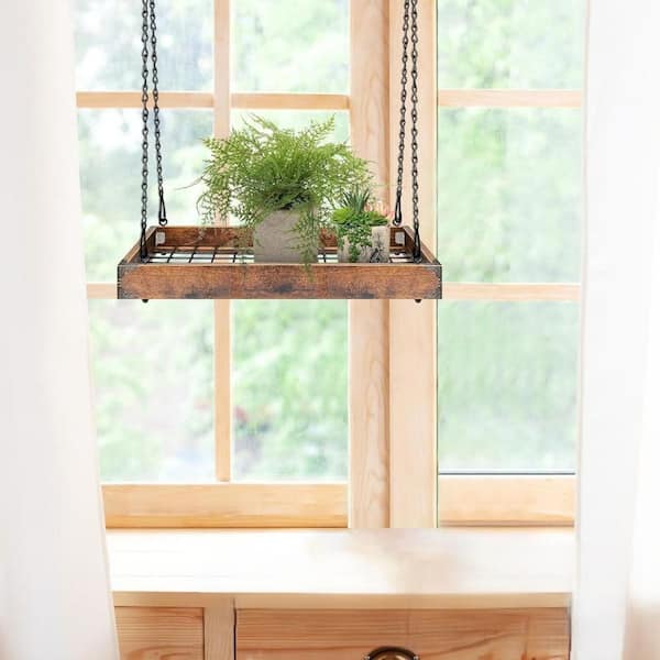 17 in. W Outdoor Large Wood Hanger Planters (2 Pack) HPDJJNYSH2 - The Home  Depot