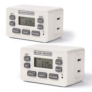 Indoor Light Programmable Polarized Outlet Timers Digital Timer Outlet (2-Pack)