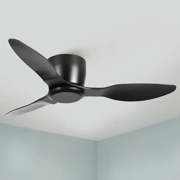 42 in. Indoor Black 6 Speeds Ceiling Fan with Remote and Timer and Quiet Reversible DC Motor