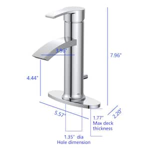 Garrick Single Hole Single Handle Bathroom Faucet in Polished Chrome