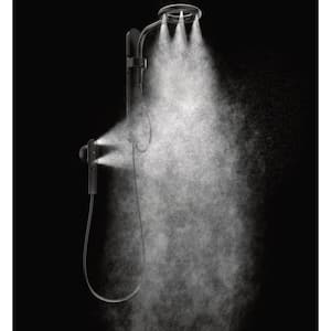 Nebia 1-Spray 8 in. Dual Shower Head and Handheld Shower Head with Magnetic Remote Dock in Matte Black