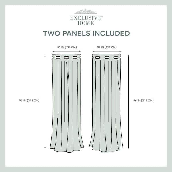 EXCLUSIVE HOME Linen Sateen Solid 52 in. W x 96 in. L Noise