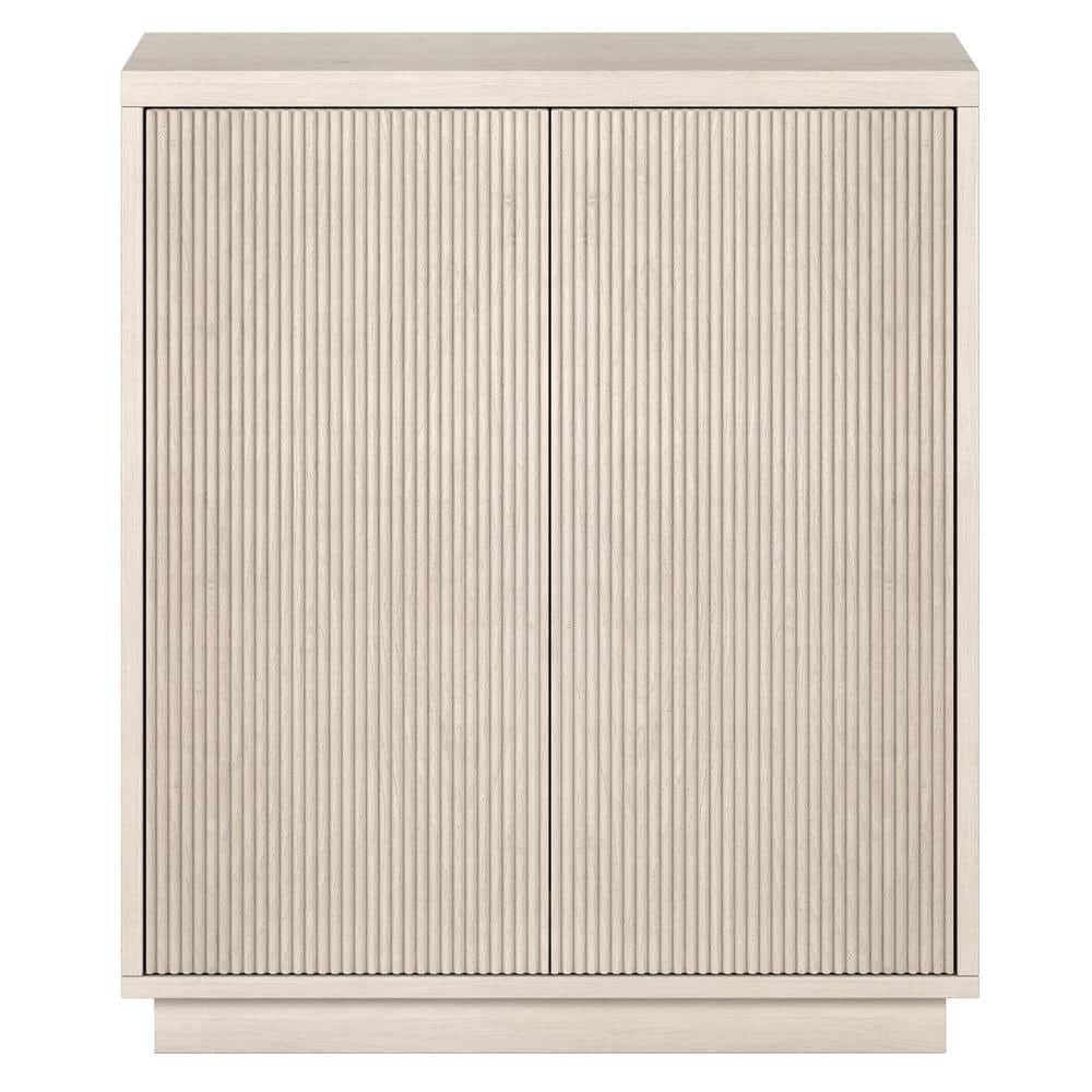 Alder White 28" Modern Ridged Accent Cabinet