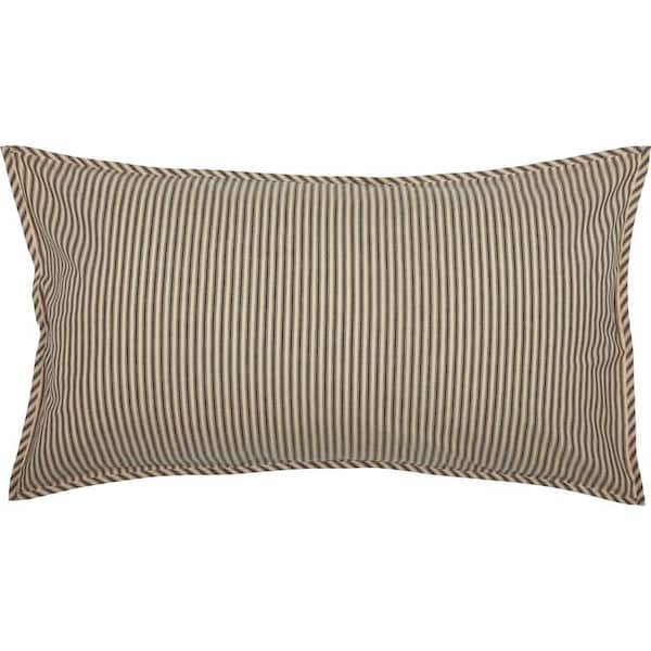 VHC BRANDS Sawyer Mill Charcoal Farmhouse Ticking Stripe Cotton King Sham