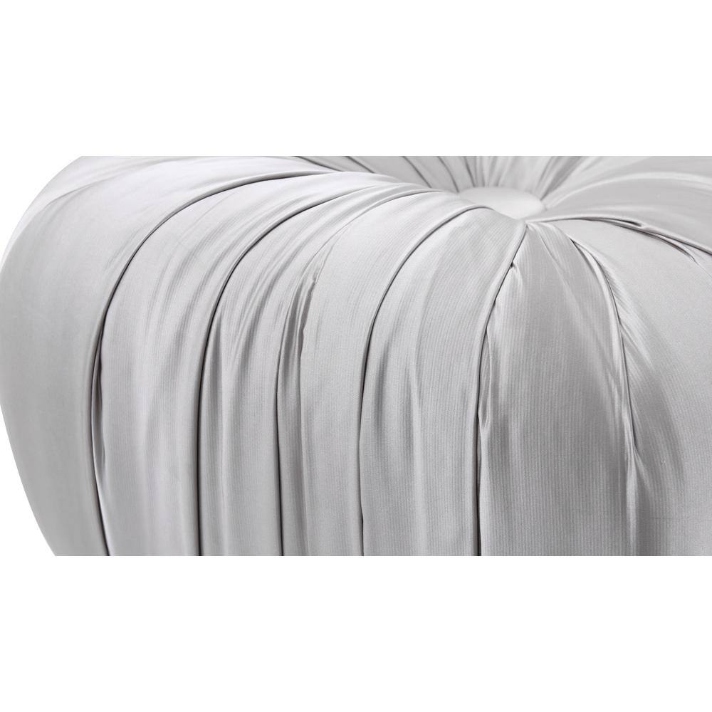 Gracie 20" Flint Grey Satin Tufted Storage Ottoman