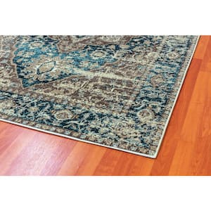 Silvia Grey/Gold 6 ft. 7 in. x 9 ft. 6 in. Geometric Polypropylene Area Rug