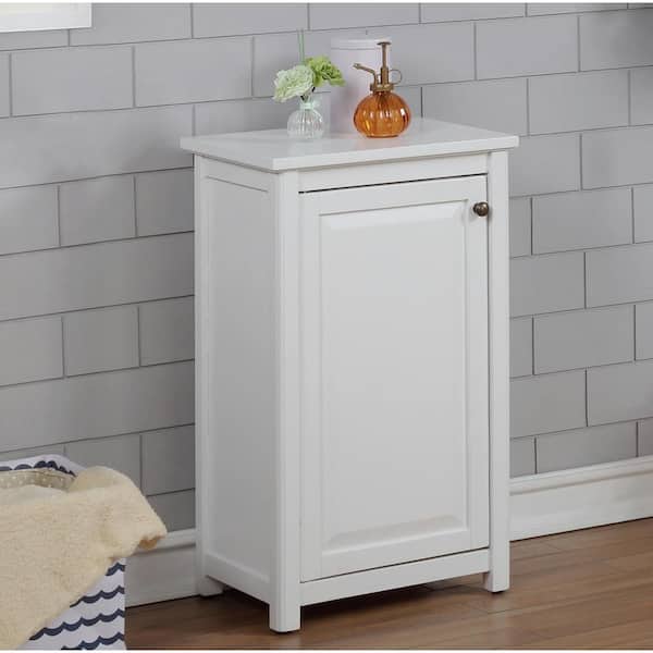 Alaterre Furniture Dorset 17 in. W x 29 in. H Freestanding Floor Bath Storage Cabinet with Door in White