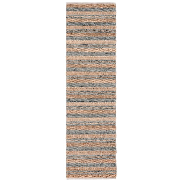 Natura 2 ft. x 8 ft. Natural/Gray Modern Striped Runner Rug
