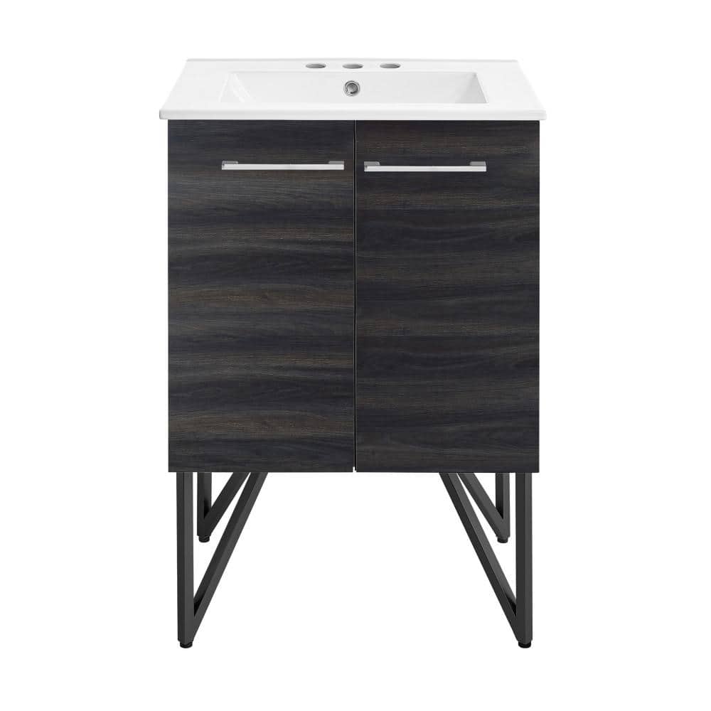 Swiss Madison Annecy 24 in. W Bathroom Vanity in Black Walnut with