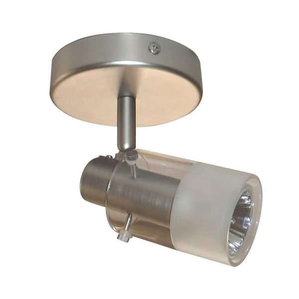 Hampton Bay 1-Light Brushed Steel Track Lighting Ceiling Fixture