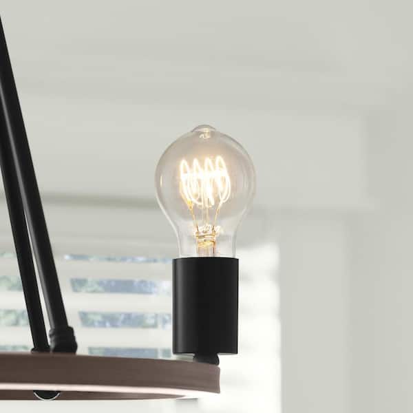EcoSmart 40-Watt Equivalent AT19 Dimmable Horizontal Filament LED Vintage Edison Light Bulb Daylight (1-Pack) - The Home Depot