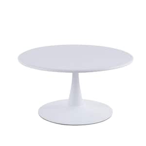White Metal Round Outdoor Side Table 1-Piece