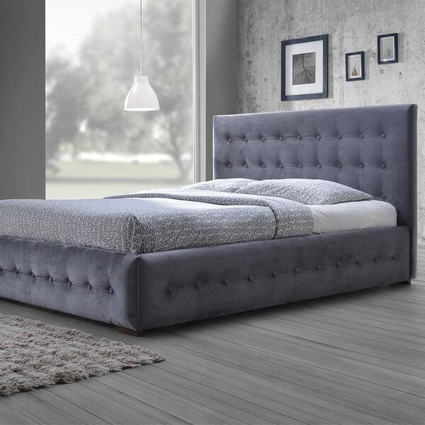 Baxton Studio Margaret Gray King Upholstered Bed