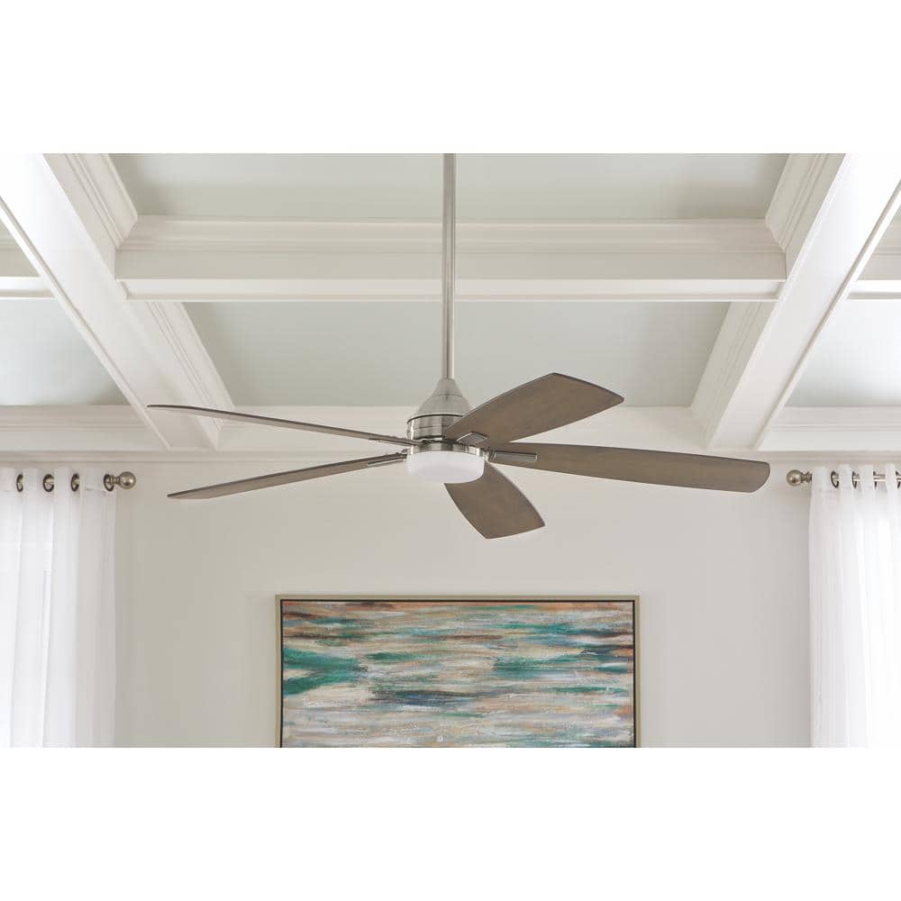UPC 840059608044 product image for Beckford 52 in. Indoor Brushed Nickel Ceiling Fan with Adjustable White Integrat | upcitemdb.com