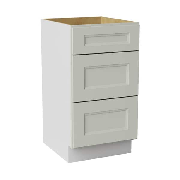 18 in. W x 21 in. D x 34.5 in. H Ready to Assemble Double Shaker Drawer Base Bath Cabinet in Laguna Grey