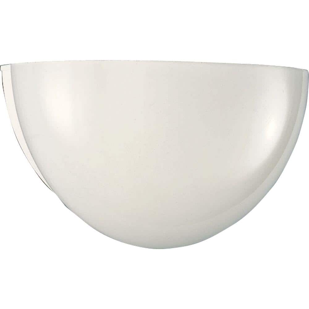 White Porcelain Quarter Sphere Wall Sconce with Glass Shade