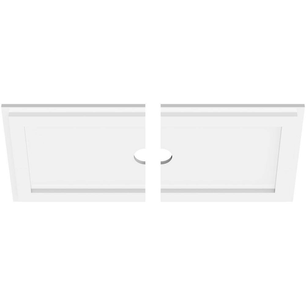 24" White PVC Contemporary Two-Piece Ceiling Medallion