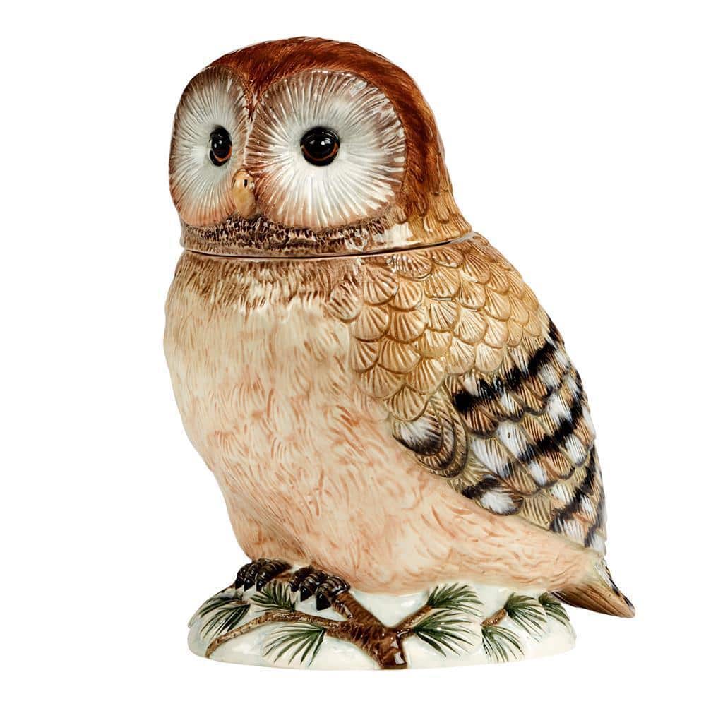 Certified International Winter's Walk 1 Piece Owl Cookie Jar 29025