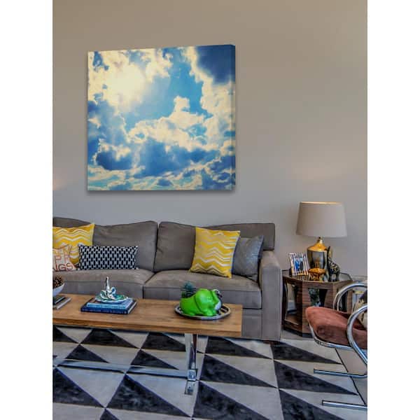 Unbranded 40 in. H x 40 in. W "Clouds" by Jen Lee Printed Canvas Wall Art