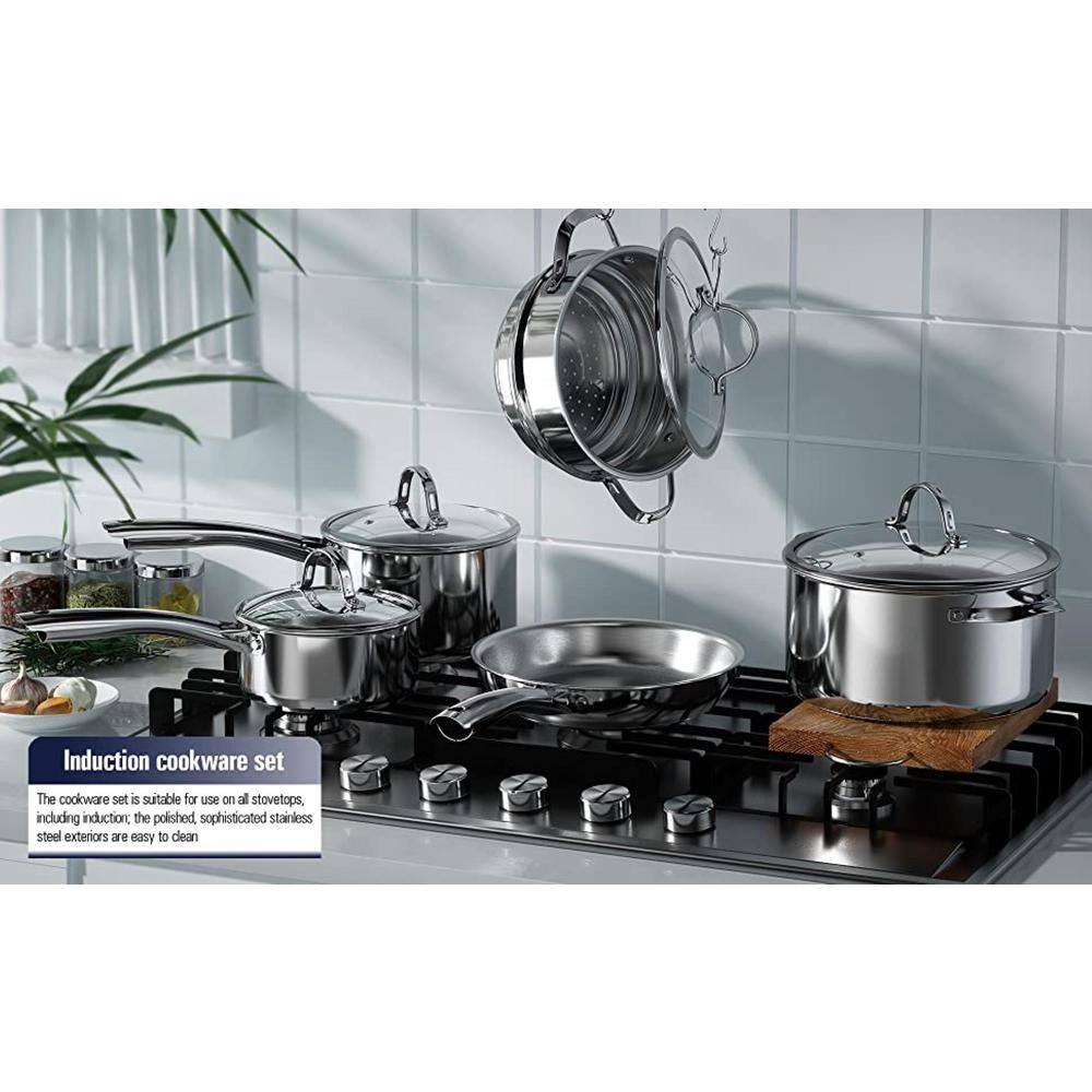 Classic 5 Quart Stainless Steel Non-Stick Saute Pan with Lid