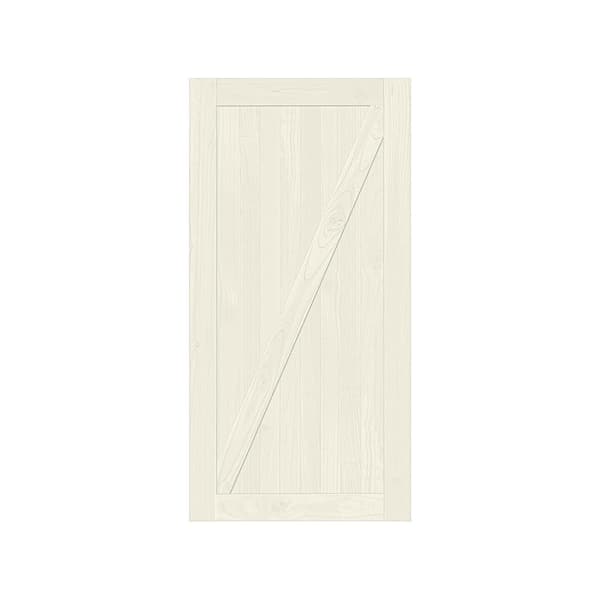 JELD-WEN 42 in. x 80 in. DesignGlide Rustic Z Primed Solid Wood Interior Barn Door Slab