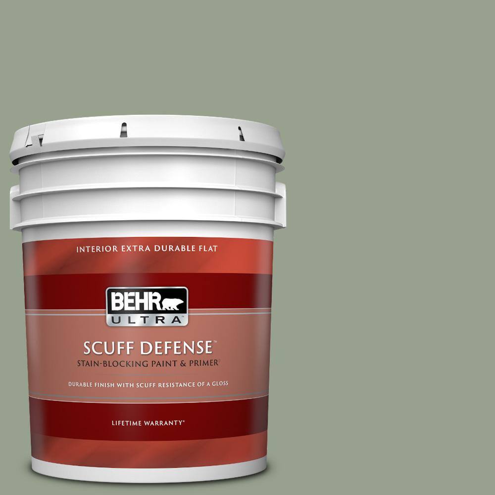 BEHR ULTRA 5 gal. N3904 Bitter Sage Extra Durable Flat Interior Paint
