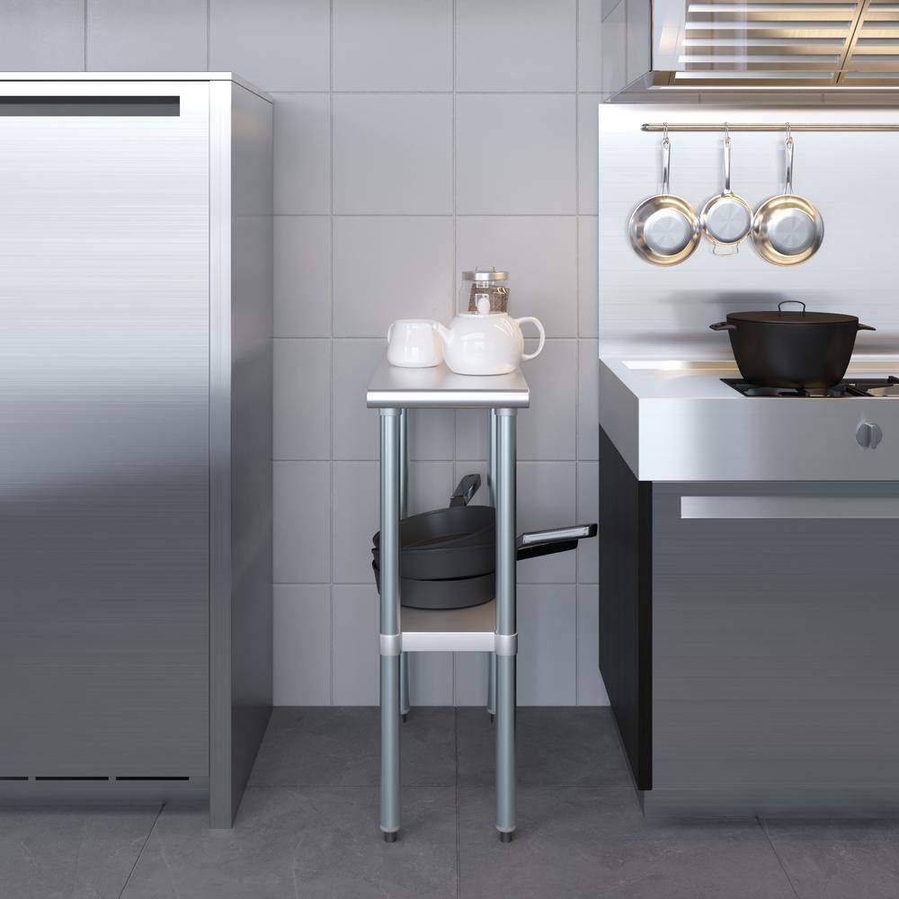 30" x 12" Stainless Steel Utility Work Table with Shelf