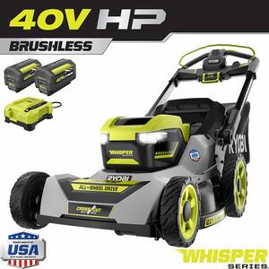 40V HP Brushless Whisper Series 21. in Walk Behind Self-Propelled All Wheel Drive Mower - (2) 6.0 Ah Batteries & Charger