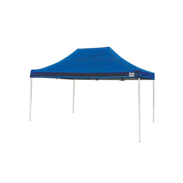 ShelterLogic 10 ft. D x 15 ft. Pro Straight-Leg Pop-Up Canopy w/ Black Cover, Black Roller Bag, and Adjustable Steel Frame