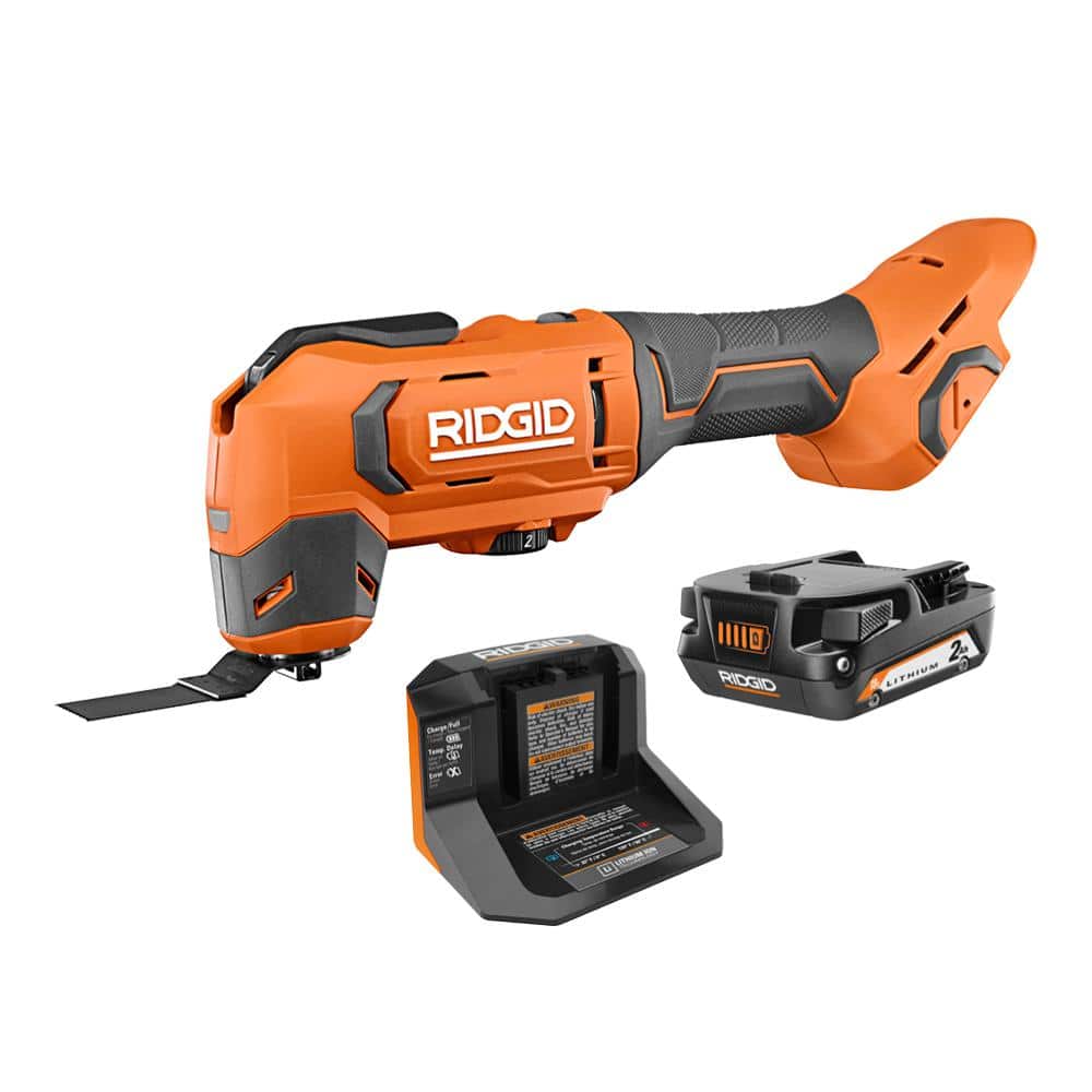 RIDGID 18V Cordless Oscillating Multi-Tool with 2.0 Ah Battery and Charger  R86241K The Home Depot
