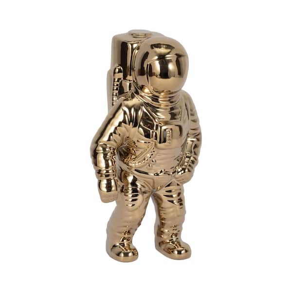 大理石人形 Liv & Skye Gold 6 in. x 11 in. Ceramic Astronaut Contemporary