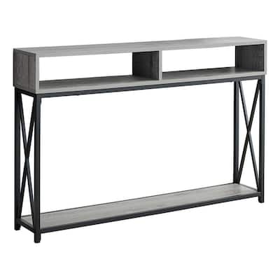 48 in. Gray Standard Rectangle Console Table with Storage