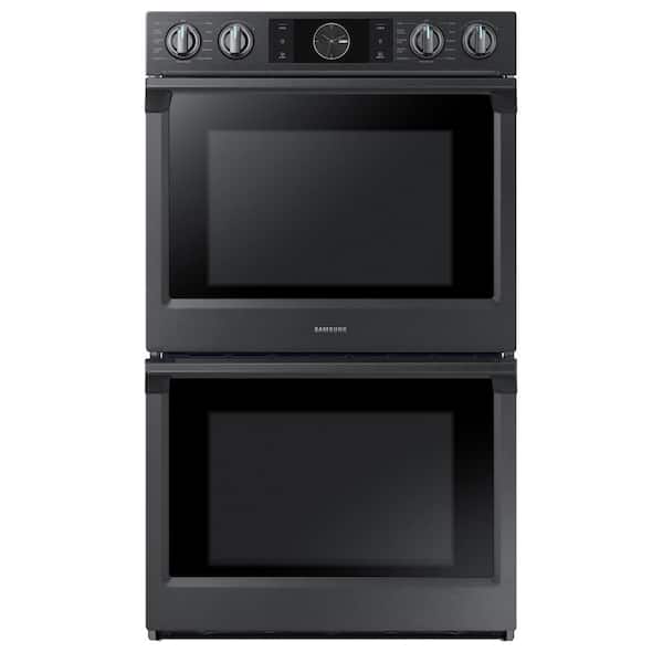 Samsung 30 in. Double Electric Wall Oven with Steam Cook, Flex Duo and Dual Convection in Fingerprint Resistant Black Stainless