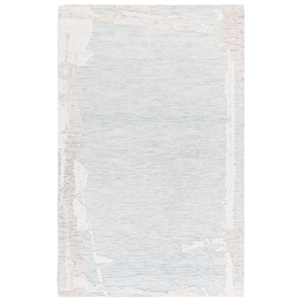 Harvest 8 ft. x 10 ft. Light Blue/Ivory Abstract High-Low Area Rug