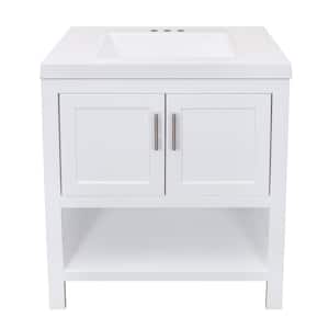 Spa 30.5 in. W x 18.75 in. D x 35.5 in. H Single Sink Bath Vanity in White with White Cultured Marble Top