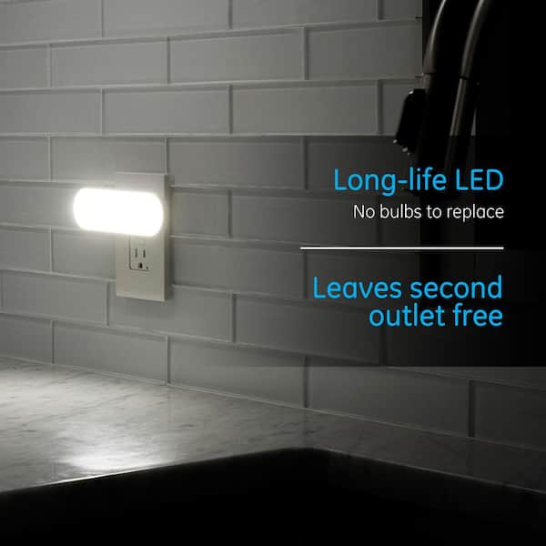 Lights By Night 0.5-Watt Plug In Light Sensing Rib Shade Integrated LED Night  Light, 4-Pack 31924 - The Home Depot