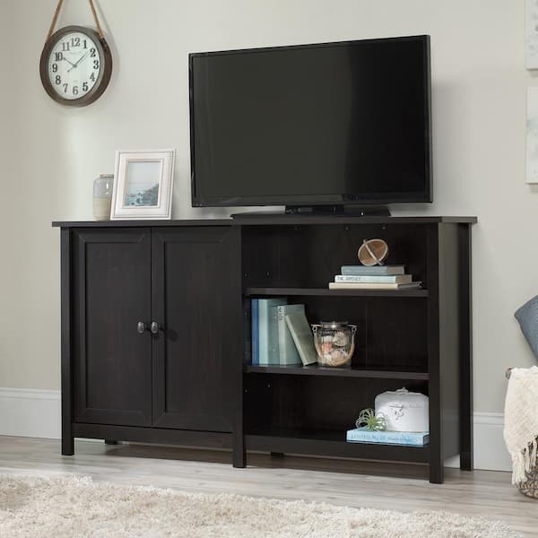 48 in Espresso Wood w/ Bins Open Shelves TV Stand Console Fits TVs Up to 43 in 