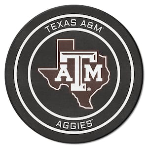 Texas A&M Aggies Black 27 in. Hockey Puck Area Rug