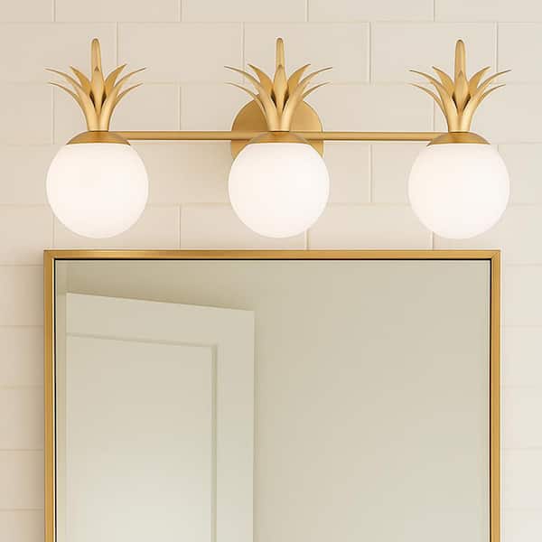 Palma 24.0 in. 3 Light Heritage Brass Vanity Light