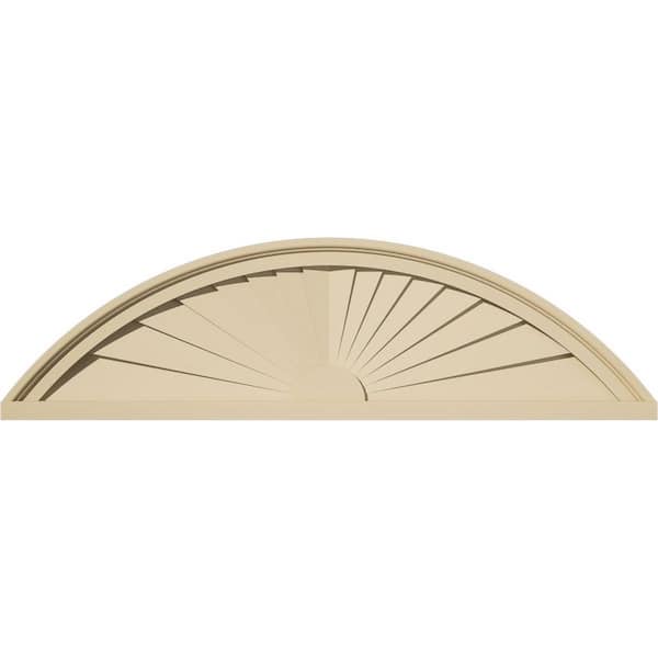 36-in W x 10-in H x 2-in P Segment Arch Sunburst Signature Urethane Pediment, Primed Tan